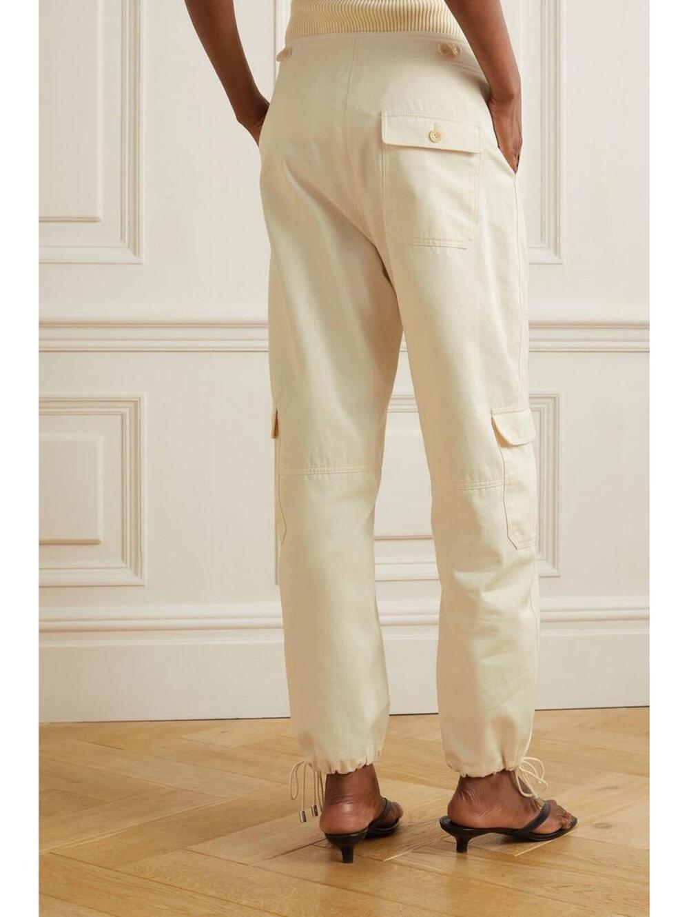 Toteme Cream Utility Drawstring Jogger Pants - Picture 2 of 9